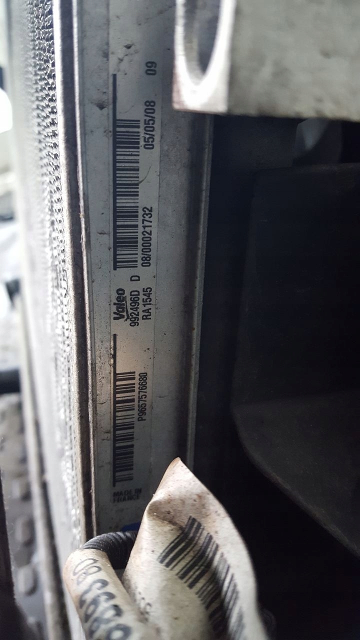 support panel for radiators pillar Citroen 1,6 HDI