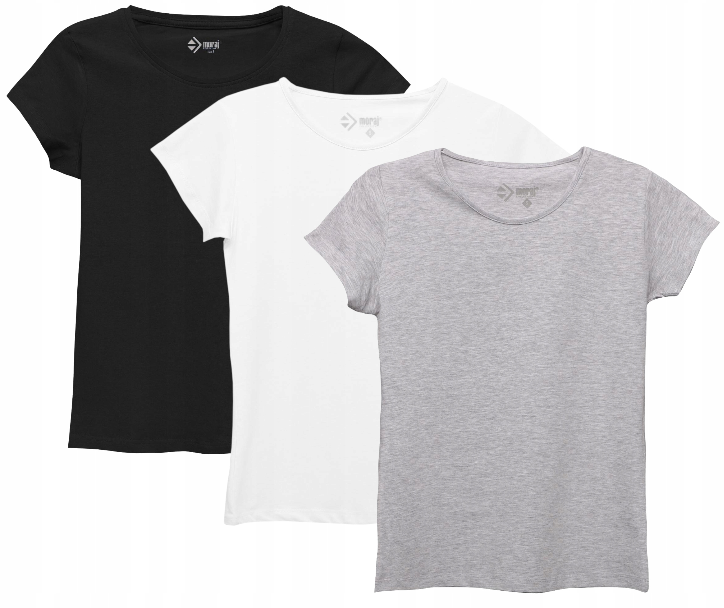 

T-Shirt Klasyczny Koszulka Damska 3 szt. Moraj XL