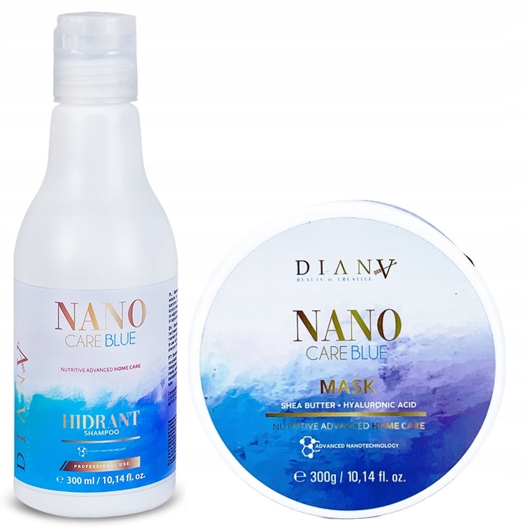Diana Nano Care Blue Zestaw Szampon Maska po nanoplastii, do włosów Blond