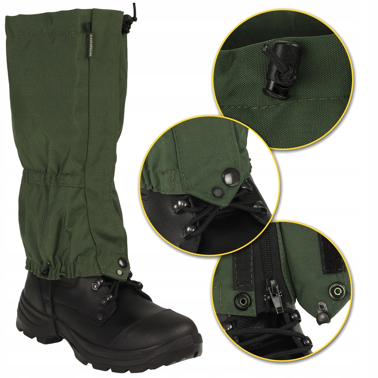 Návleky Na Boty Vojenské Voděodolné Chrániče Gaitersy Wisport Yeti Olive vel. M