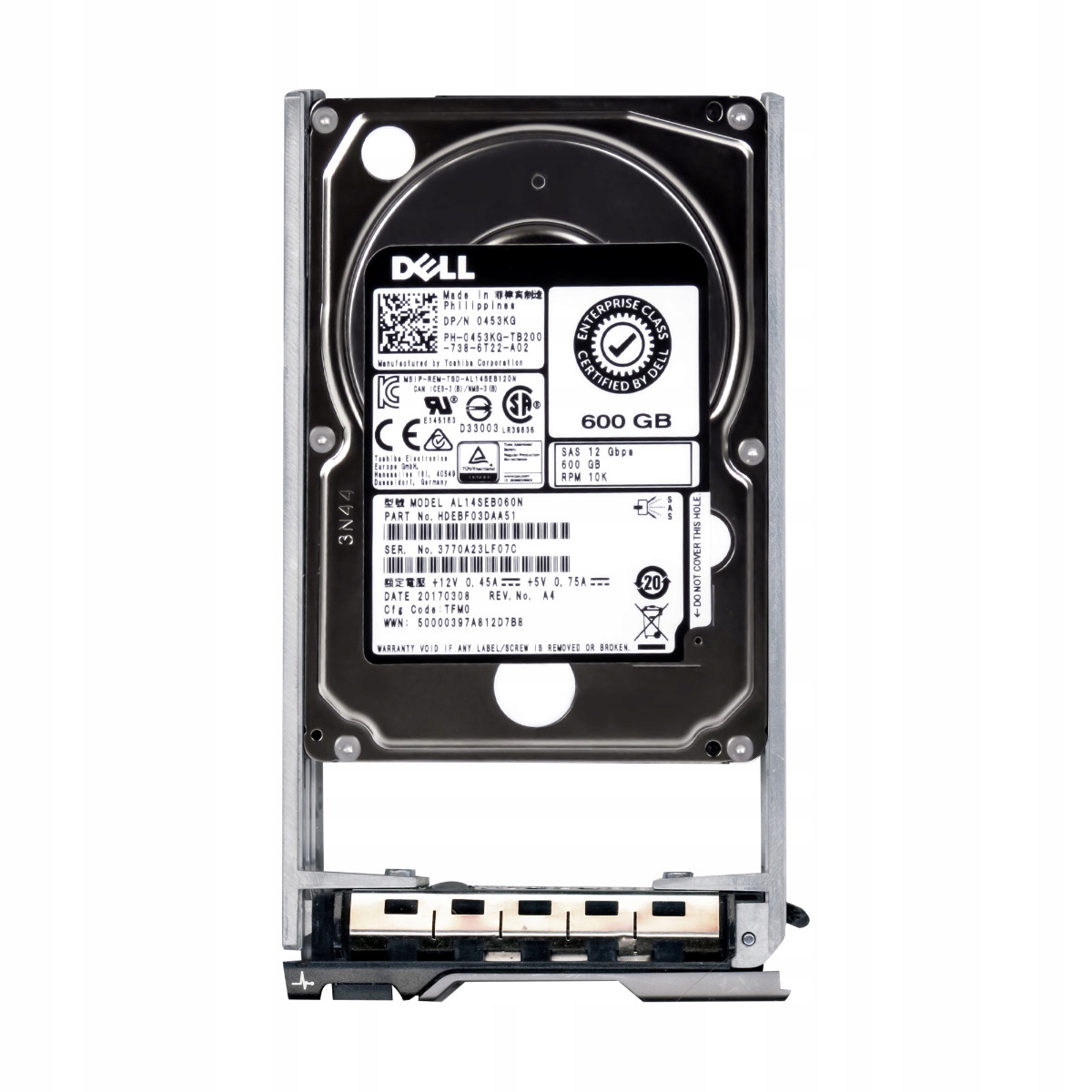 

Dell 0453KG 600GB 10K 128MB SAS-3 2.5' AL14SEB060N