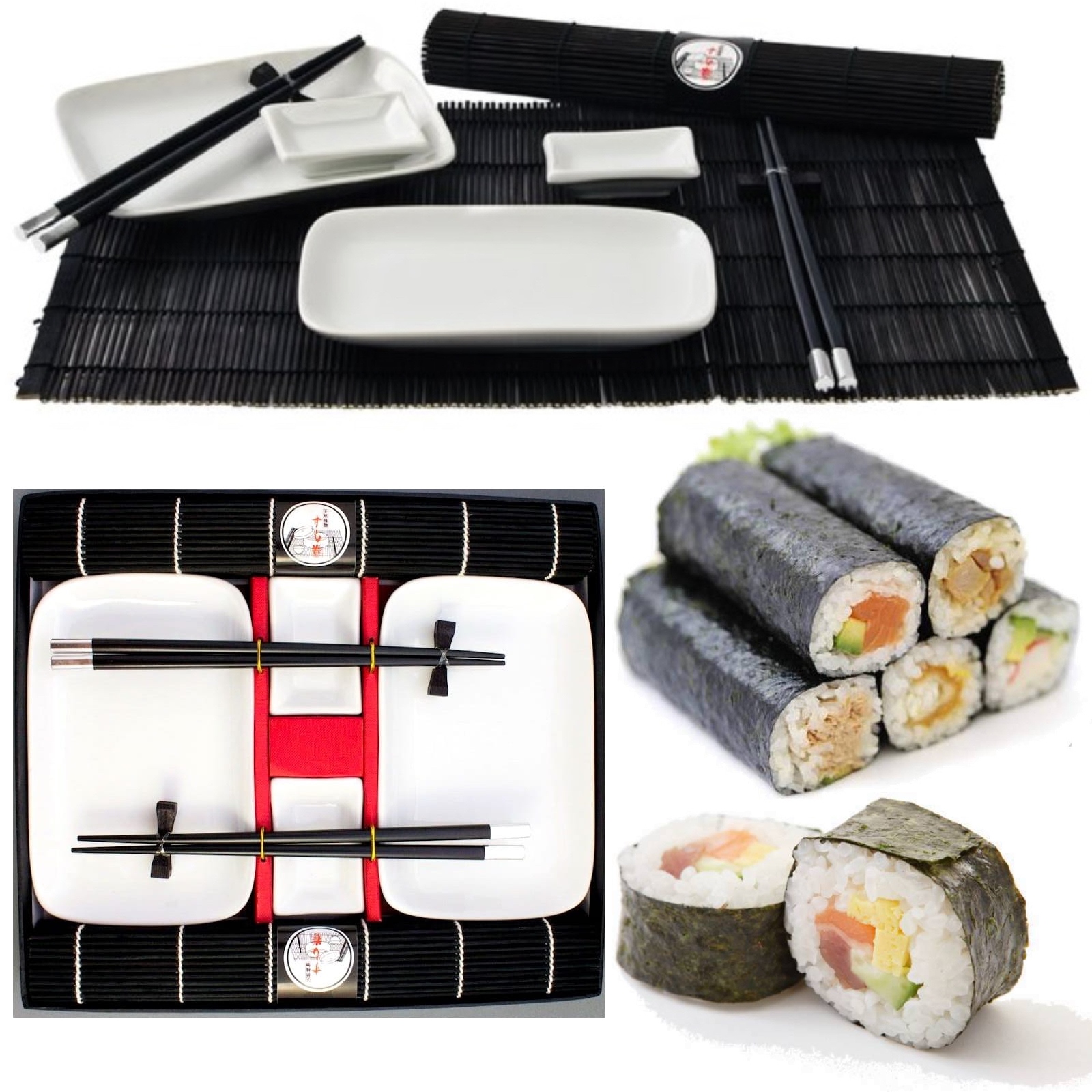 Levně Sada keramiky na podávání Sushi Set Černá Pro 2 osoby dárek Proorient