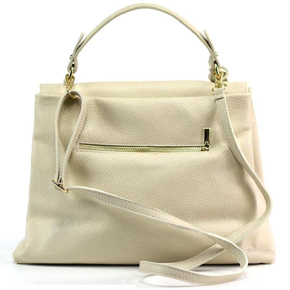 TOREBKA MASSIMO CONTTI SKÓRA NATURALNA LEKARKA JASNY BEŻ 050D Kolor beżowy