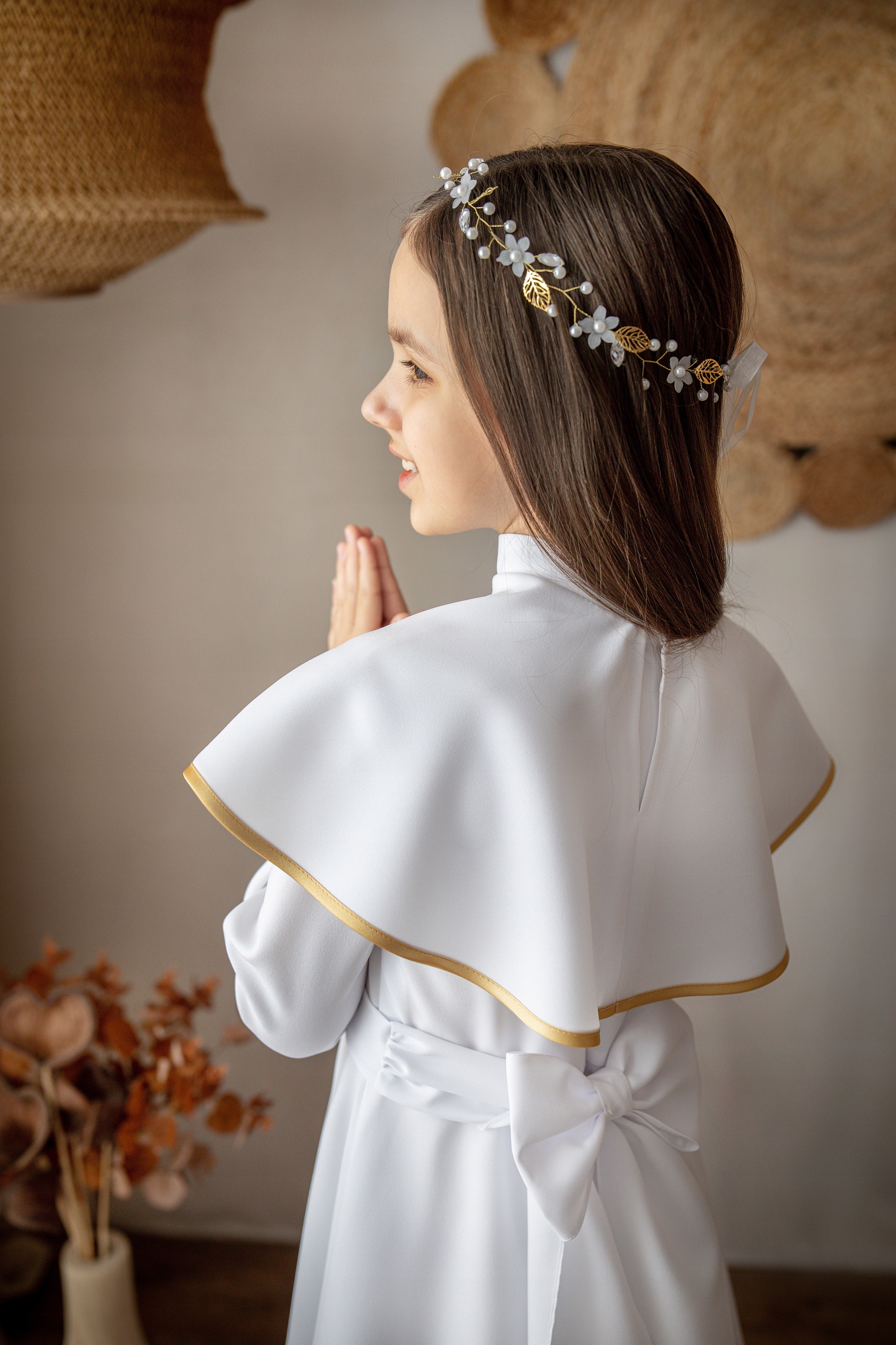 Alba komunijna dziewczęca złota 128S Marka inna