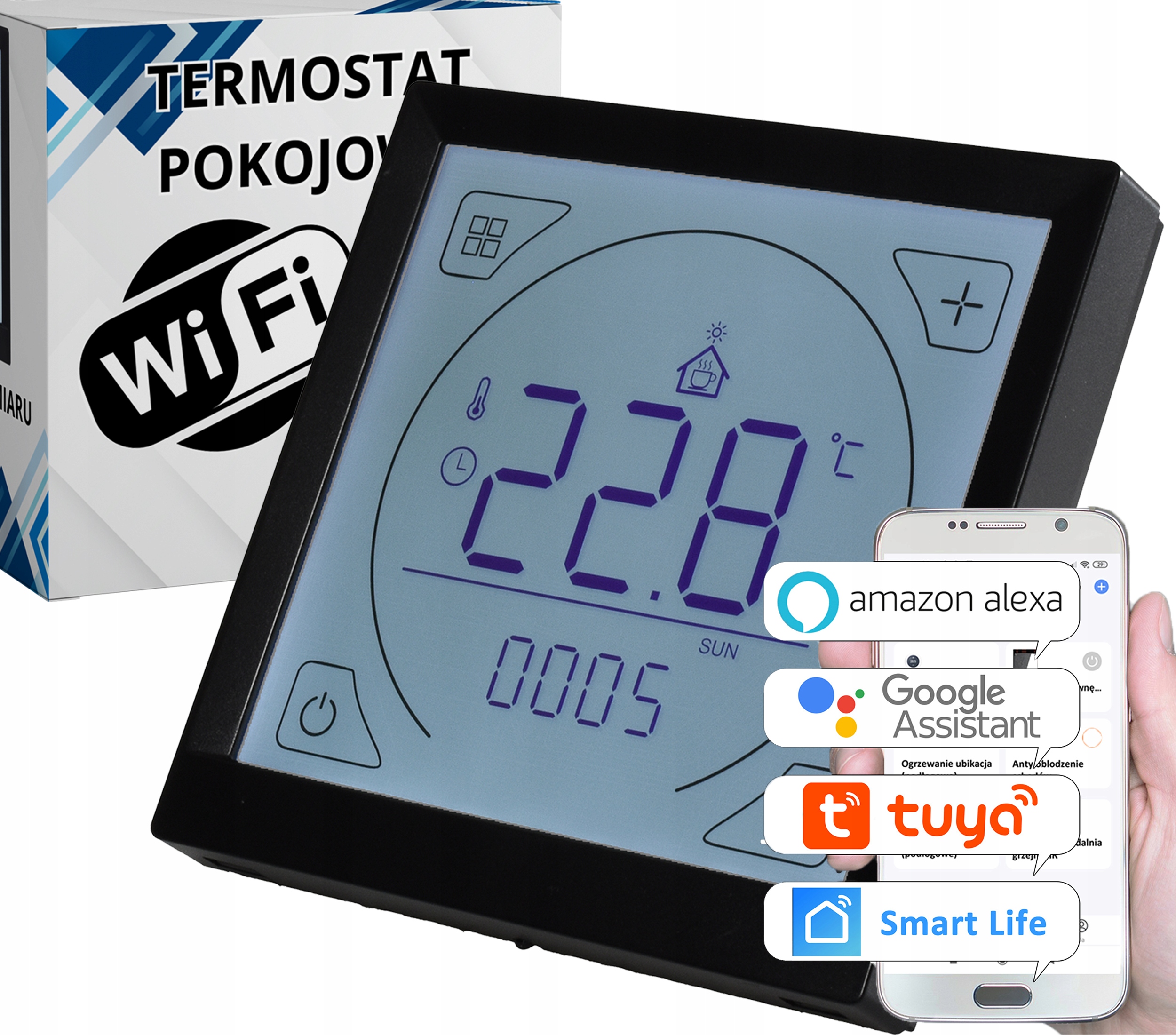 Termostat Regulátor termostat Černý Wifi rohož pro topnou fólii