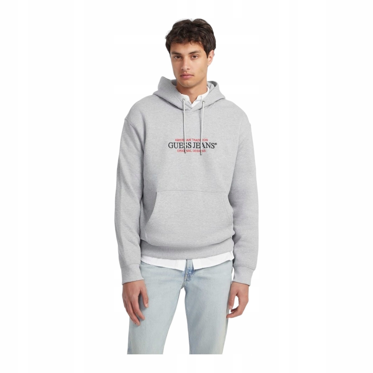 Guess Pánská Mikina S Kapucí Gj Hood Reg American Šedá vel. M