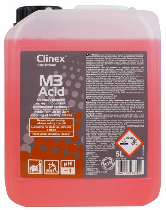 

Clinex M3 Acid 5L Kwasowy płyn do mycia posadzek