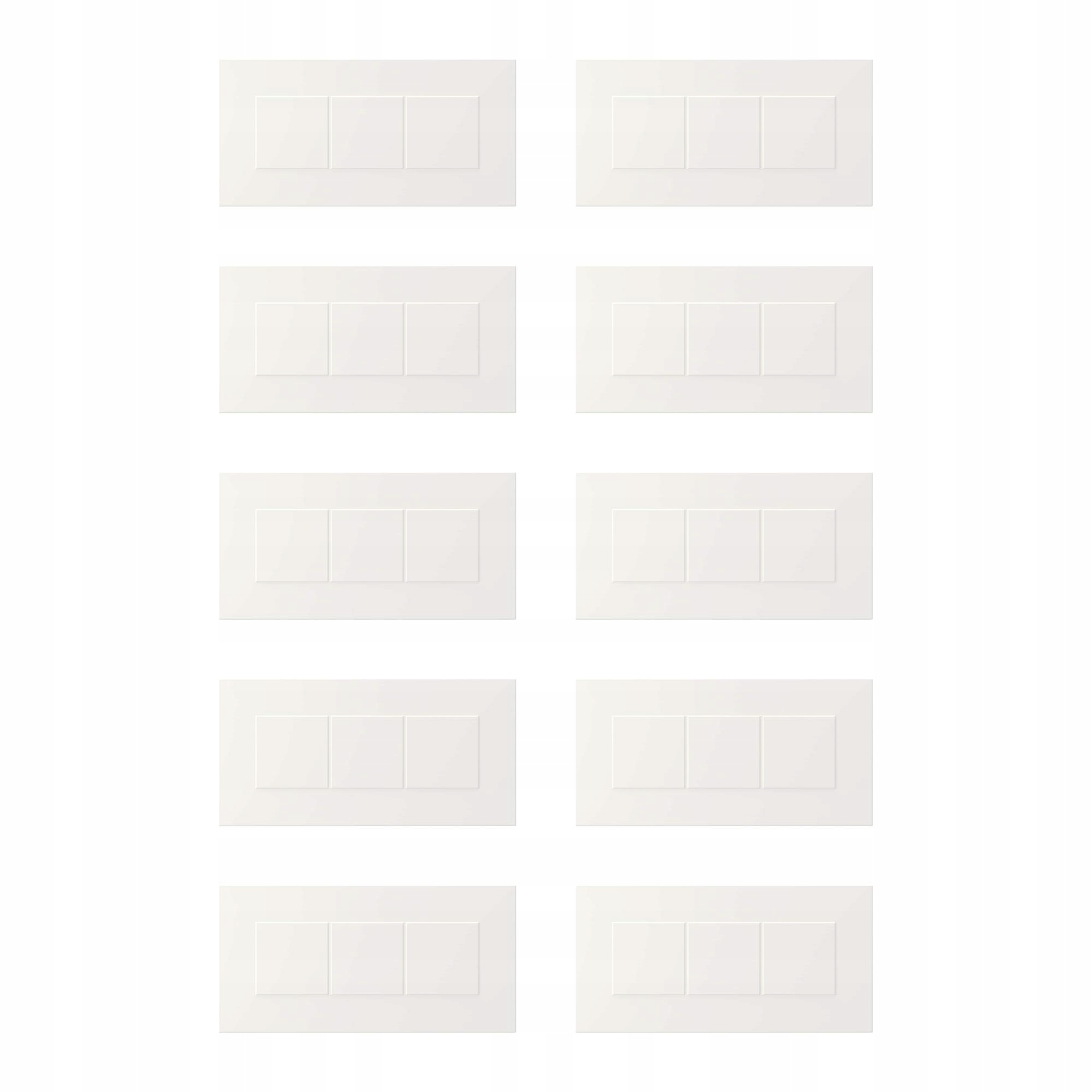 10 ks Přední část zásuvky Bílá 40x20 cm Lakovaná Odolná