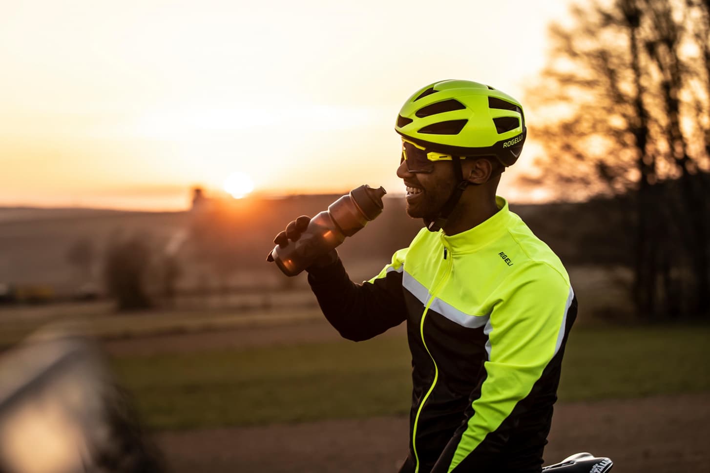 Bluza rowerowa ROGELLI Course M Czarna-Fluo Płeć mężczyzna