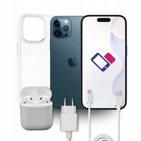 APPLE IPHONE 12 PRO MAX 256GB | ETUI + SZKŁO + SŁUCHAWKI | BATERIA