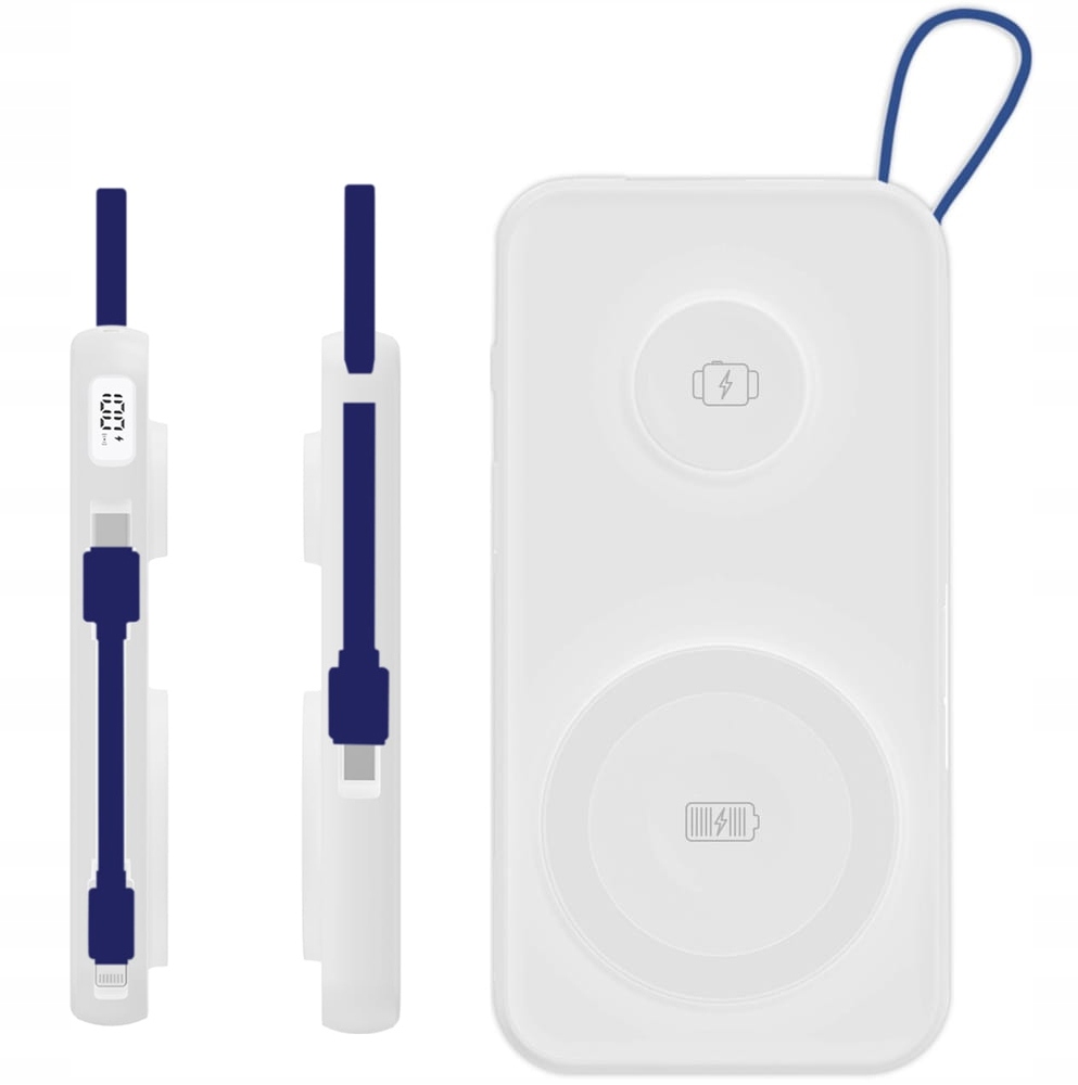 3MK Powerbanka Bílá PastelUp 10,000 mAh Magsafe nabíjení Apple Watch