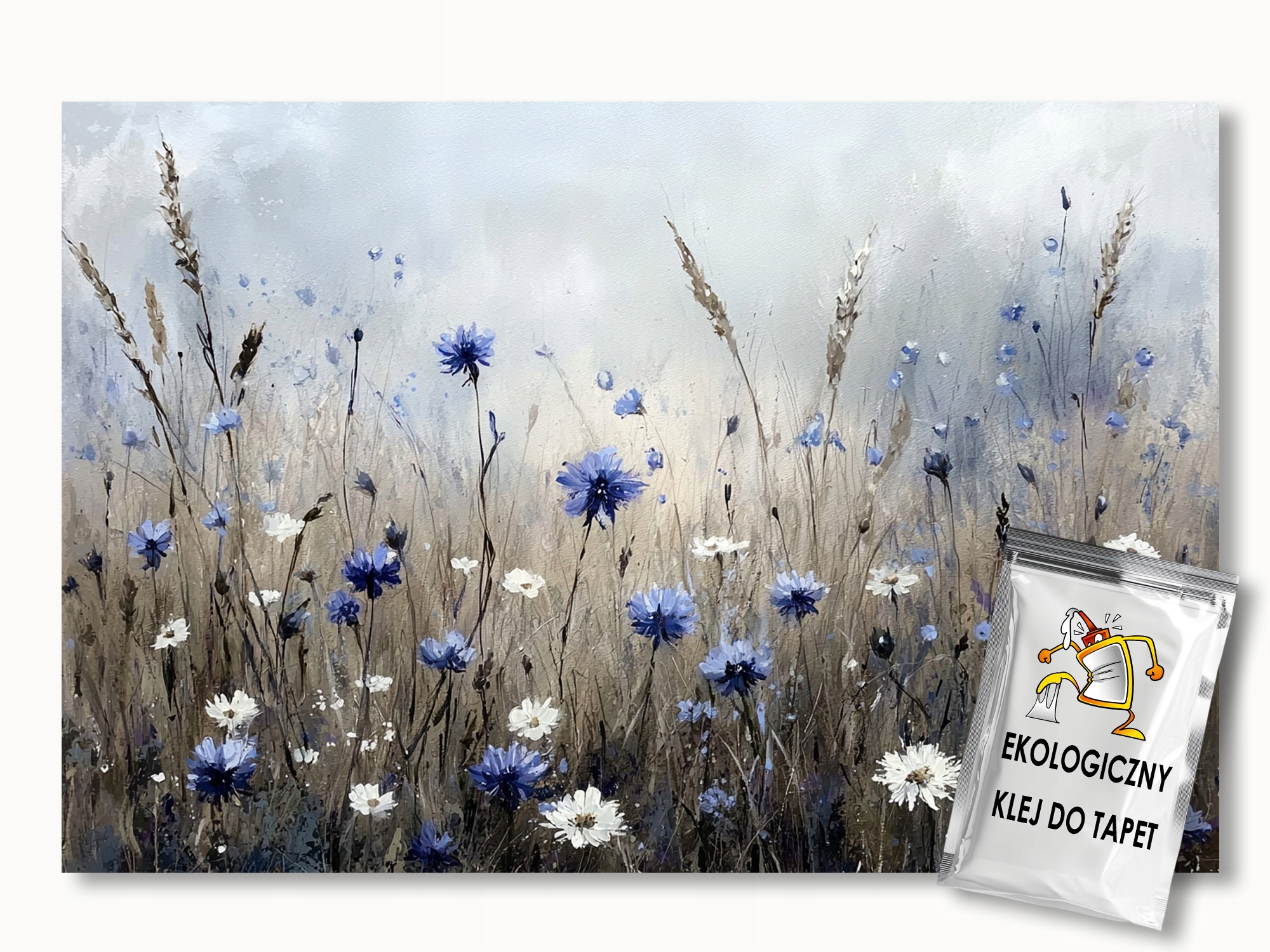Fototapeta Flizelina Pole Louka Květy Chabry Obiloviny Klasy 350x270 155g