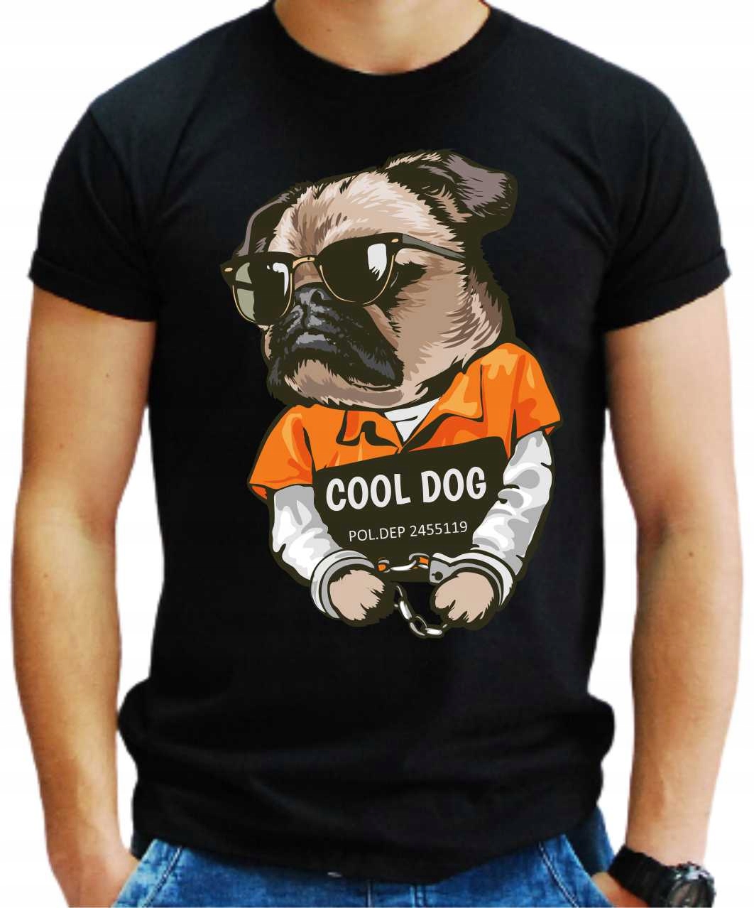 

Koszulka męska bawełniana Mops Pug Prezent Xs