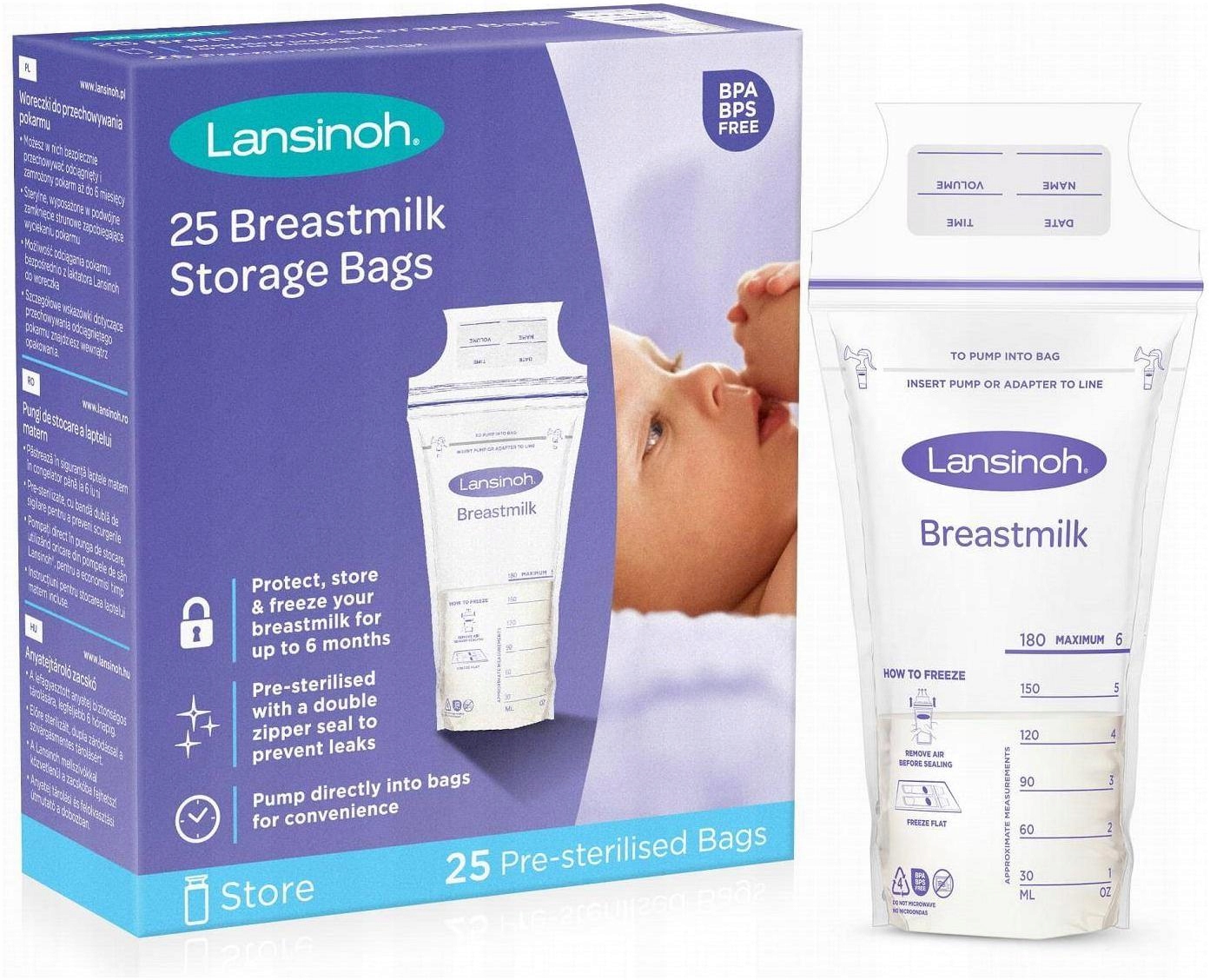 Lansinoh woreczki do przechowywania pokarmu 25 szt