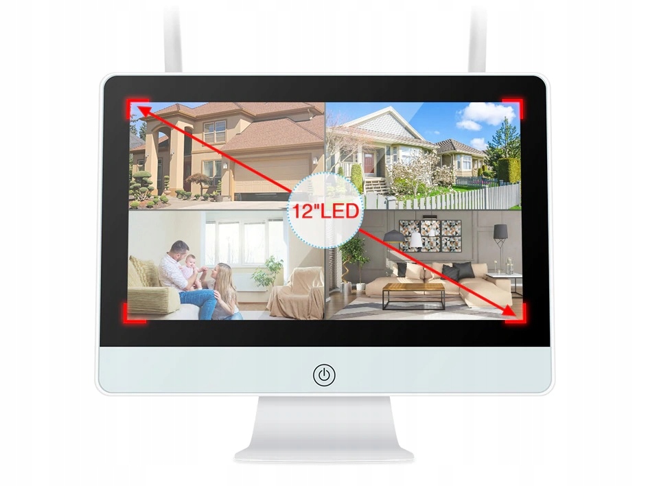 Zestaw Do Monitoringu 4Kamery WIFI z Monitorem LCD Kod producenta xxx