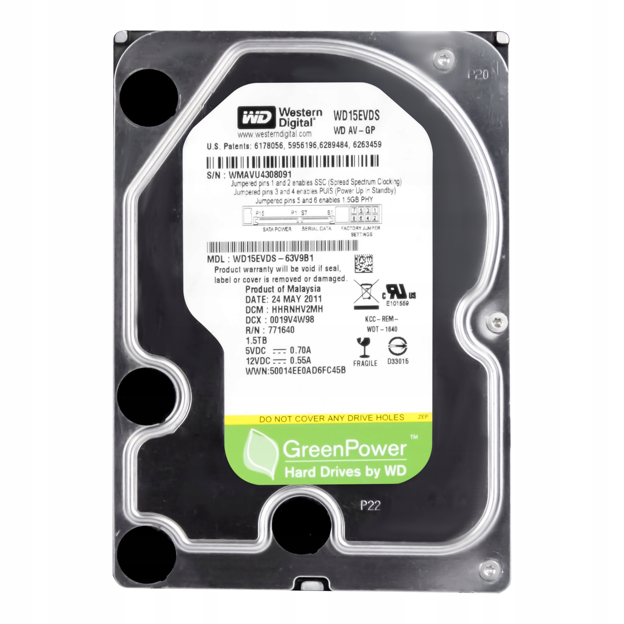 Wd Av-gp 1.5TB 5.4k 32MB Sata II 3.5" WD15EVDS