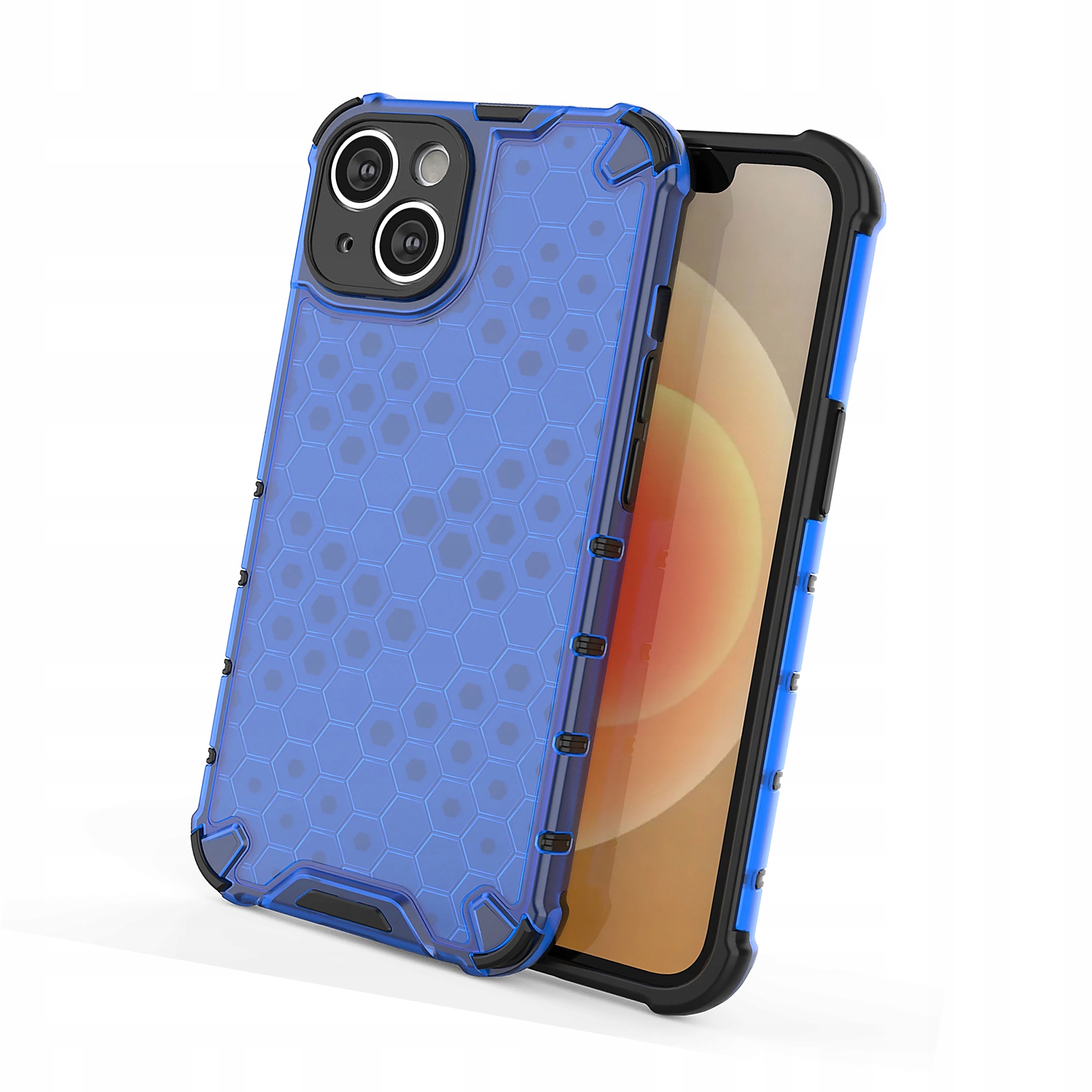 Honeycomb etui iPhone 14 Plus pancerny hybrydowy pokrowiec niebieskie