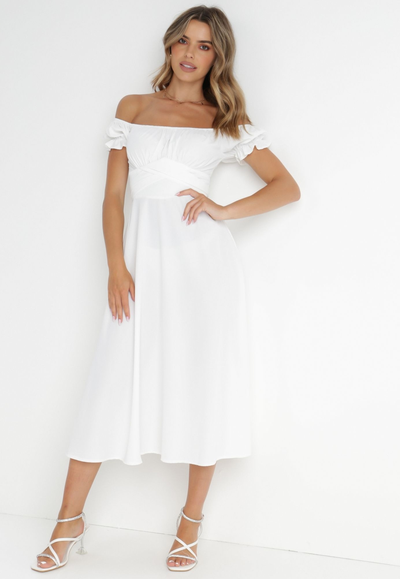 

Born2Be Biała Sukienka damska M Taliowana Krótki