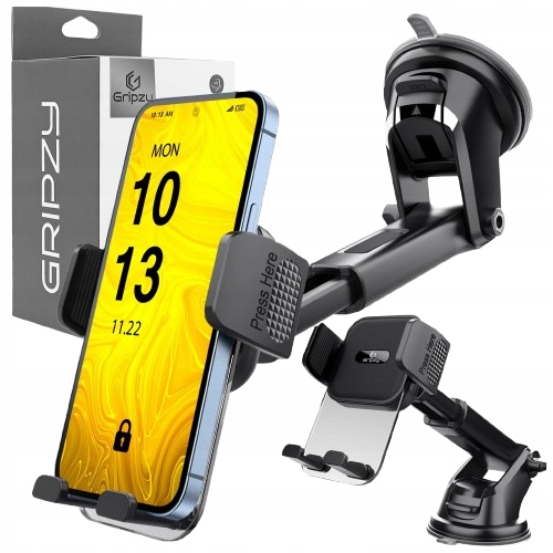 Uchwyt Do Samochodu Na Telefon Szybę Deskę Kokpit Mocny Samochodowy Czarne