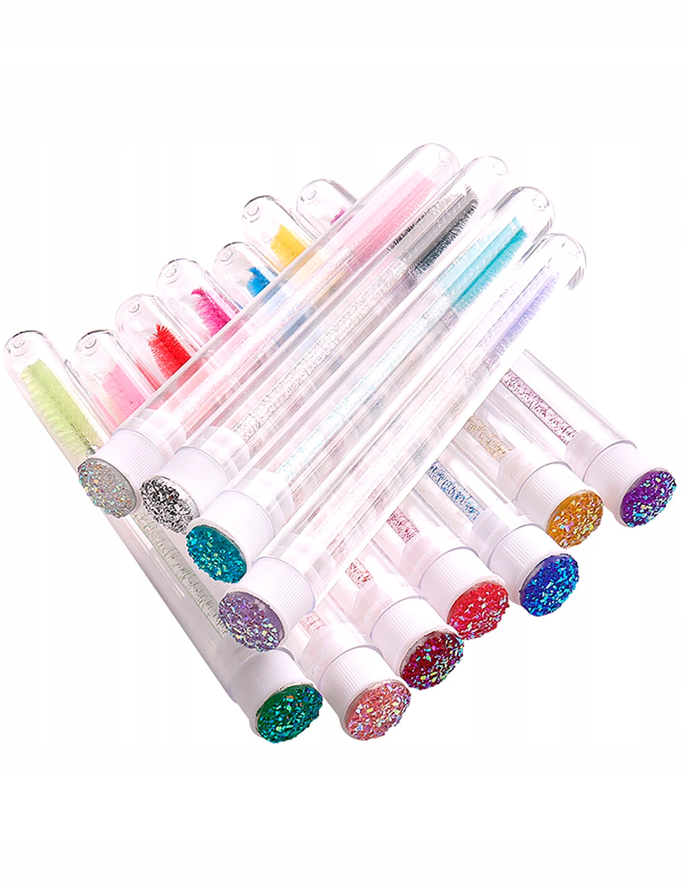 SZCZOTECZKA SPIRALKA DO RZĘS I BRWI BROKATOWA W TUBIE OCHRONNEJ MIX 48 SZT