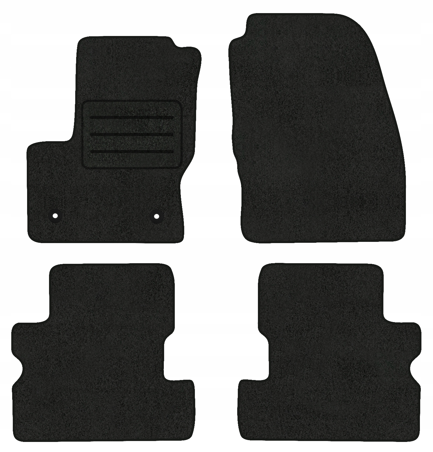 Velurové koberce Lux pro Ford Escape (2012-2019) Komplet Černé
