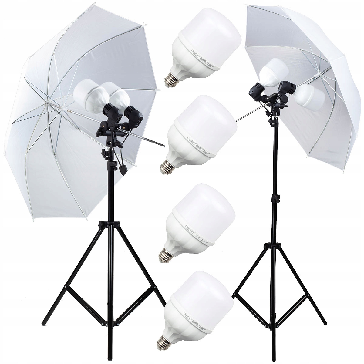 Sada 2 Led lamp 2x100 s deštníky 110 cm