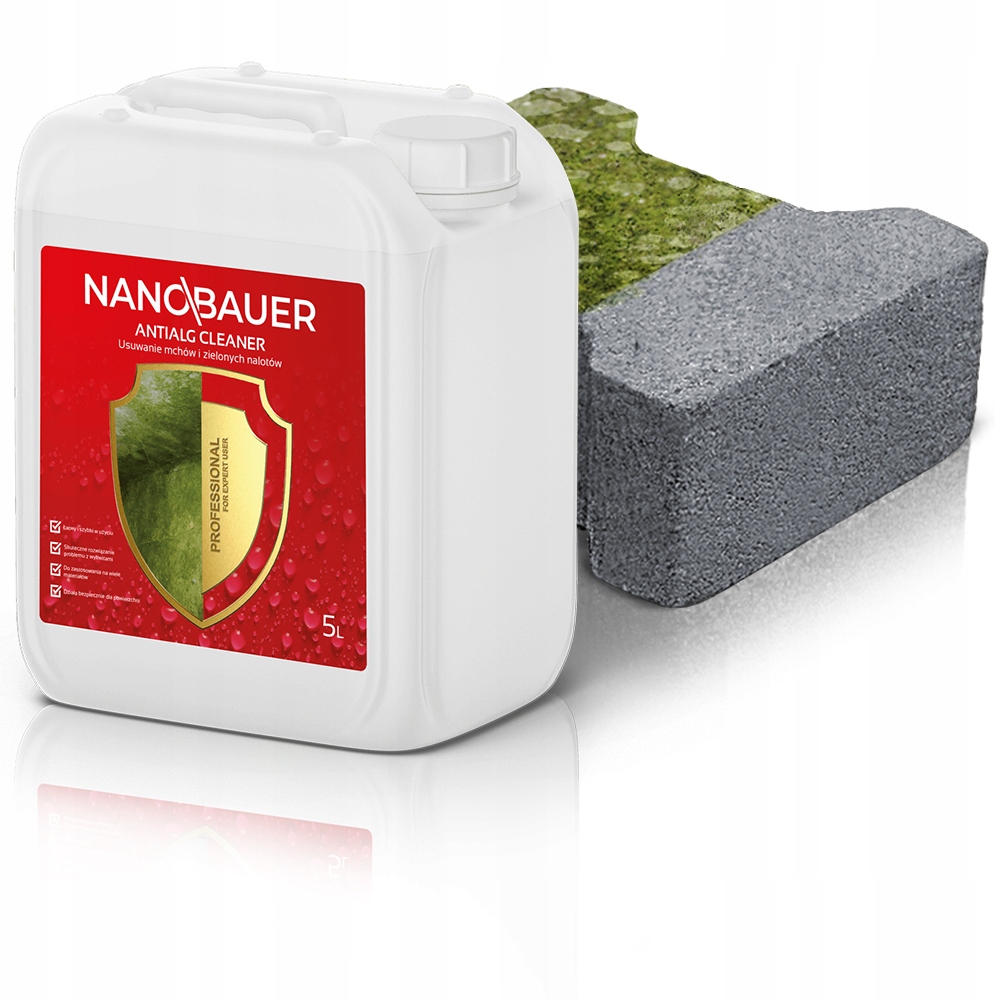 Tekutina pro odstraňování zelených nánosů řas a lišejníků Nanobauer 5 l na 25-75 m²