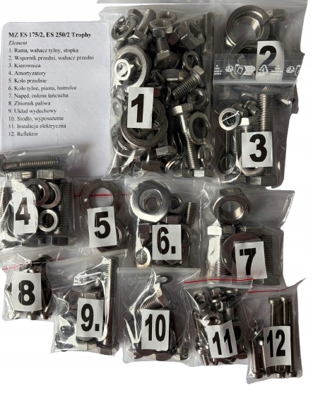 Nová Sada Šroubů Z Nerezové Oceli Mz Es 175/2 Mz Es 250/2 Trophy