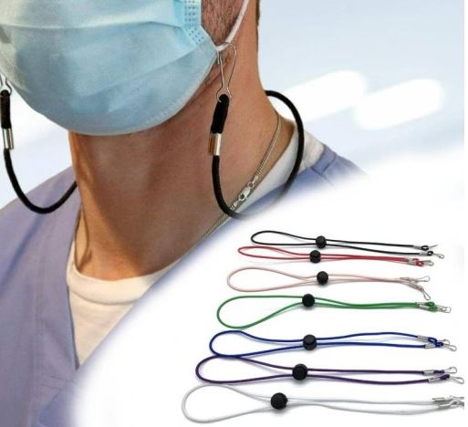 Smycz regulowana do maseczki wygodna okulary różowa Typ maska