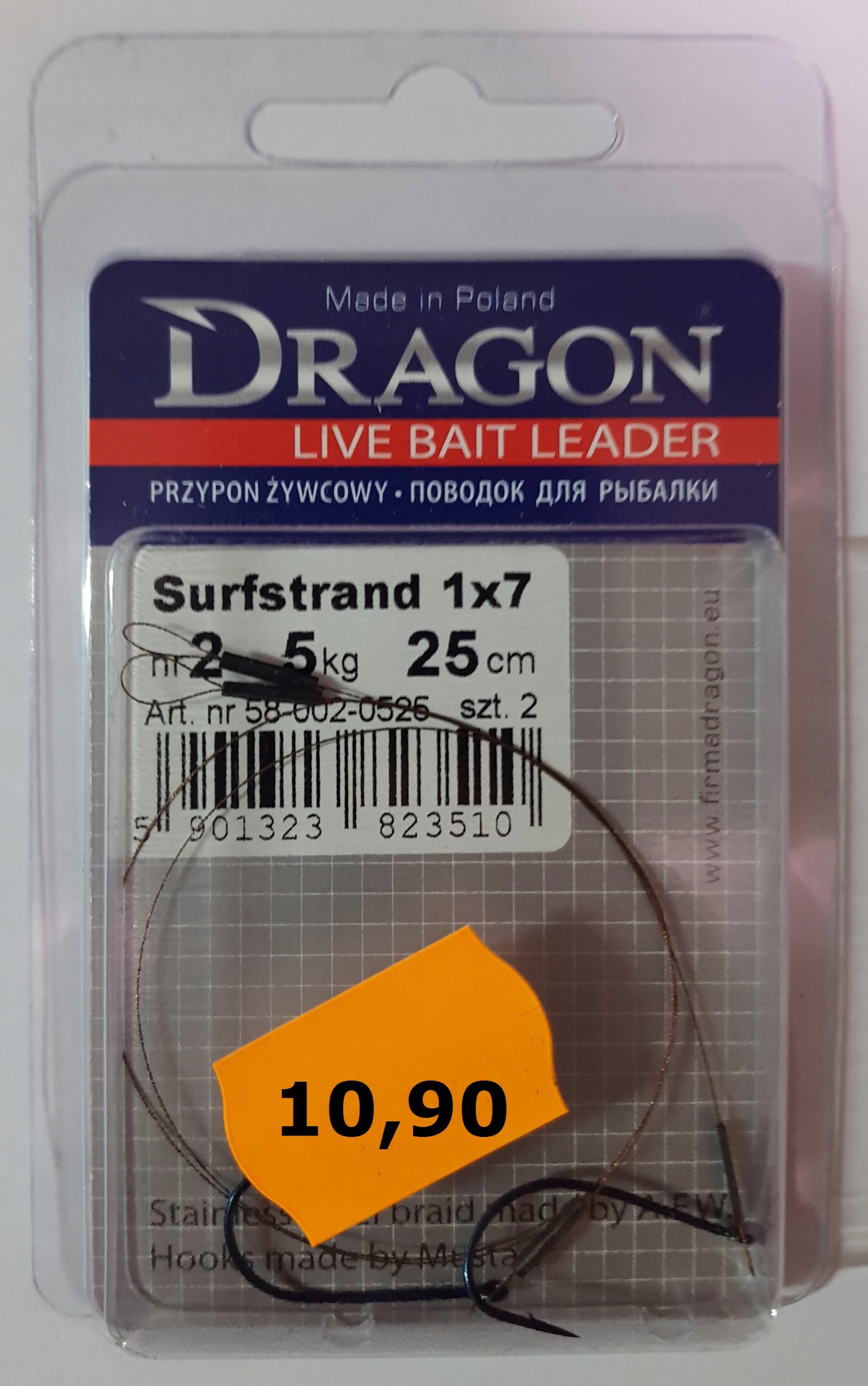 Przypony żywcowe Dragon 1x7 Surfstrand hak nr 2