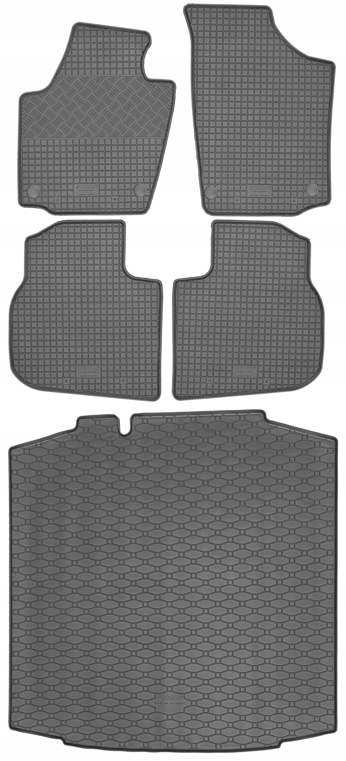 Škoda Rapid Hatchback od roku 10.2012-03.2019 Sada Koberce batožinový priestor