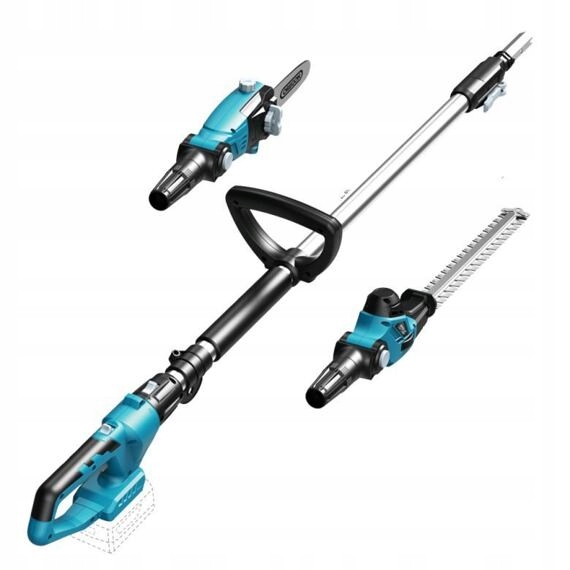 Dedra aku set řetězová pila nůžky na živý plot, teleskopická rukojeť, 18V