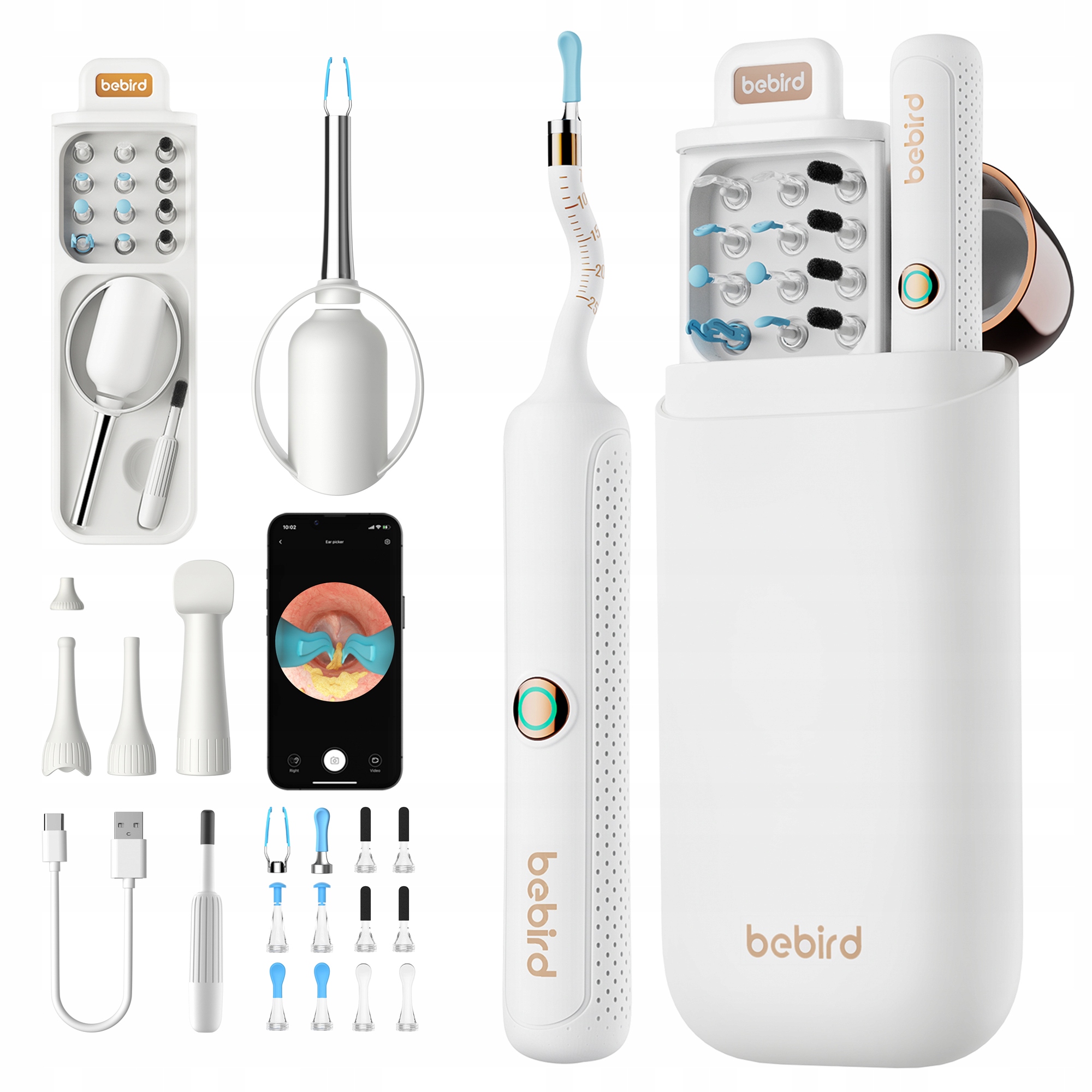 Urządzenie do Czyszczenia Uszu Wosku Otoskop Smart z Kamerą Hd Gardło Nos