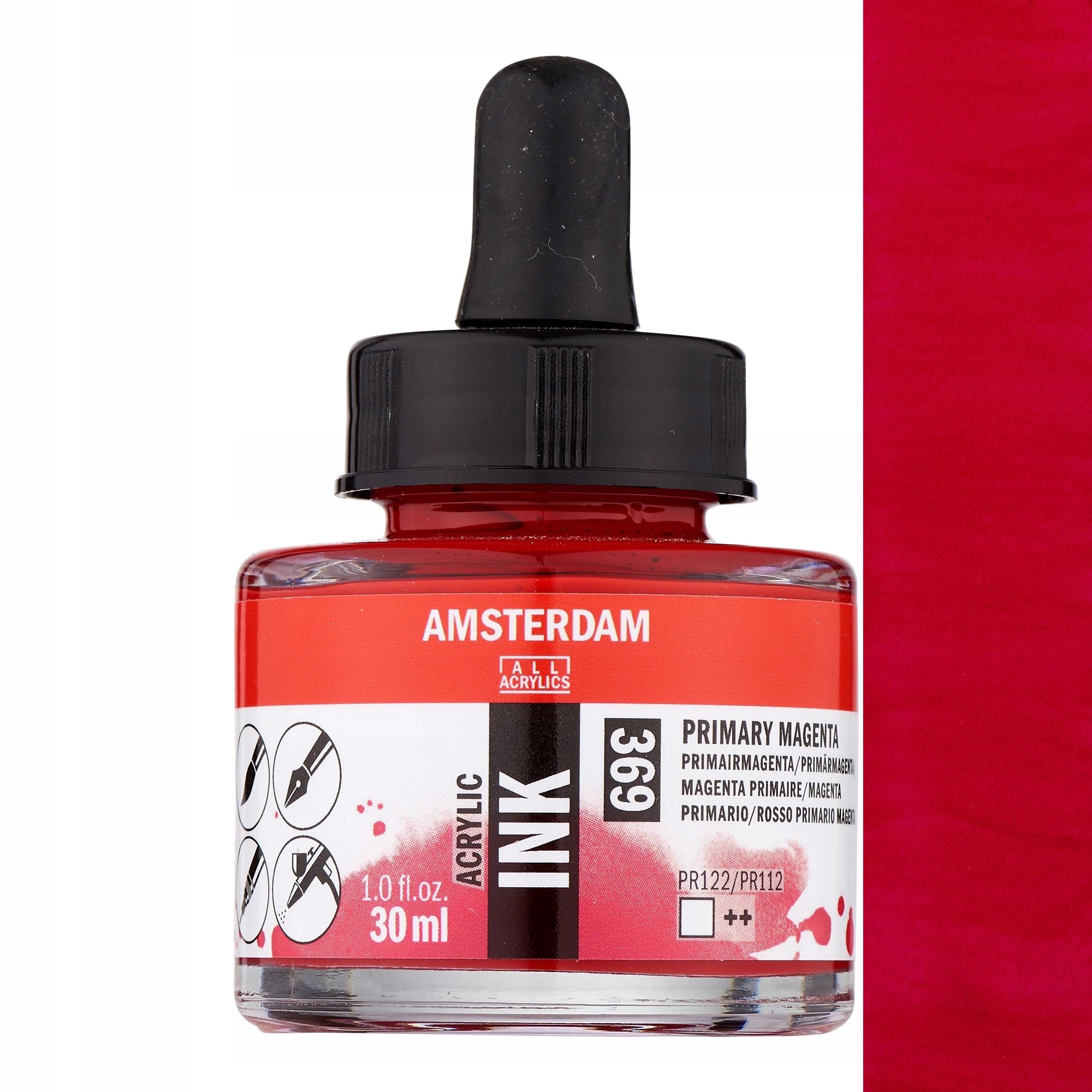 Amsterdam tusz akrylowy 369 Magenta 30 ml.