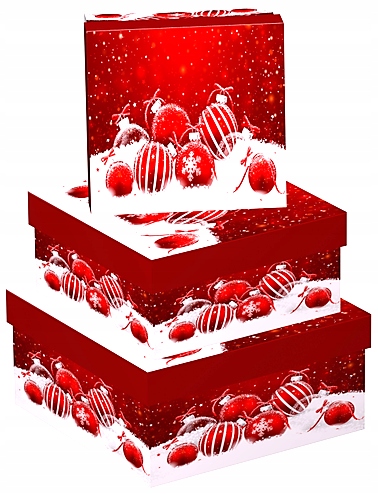 

Świąteczny Komplet Pudełek Kwadratowych 3 szt.