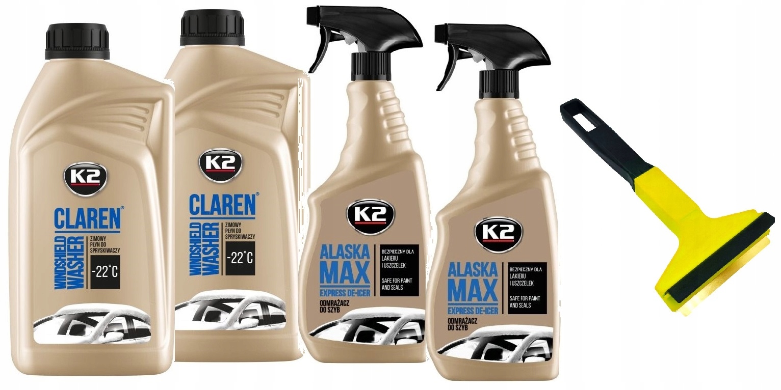 K2 CLAREN PŁYN ZIMOWY ALASKA ODMRAŻACZ MOSIĘŻNA SKROBACZKA DO SZYB MURSKA