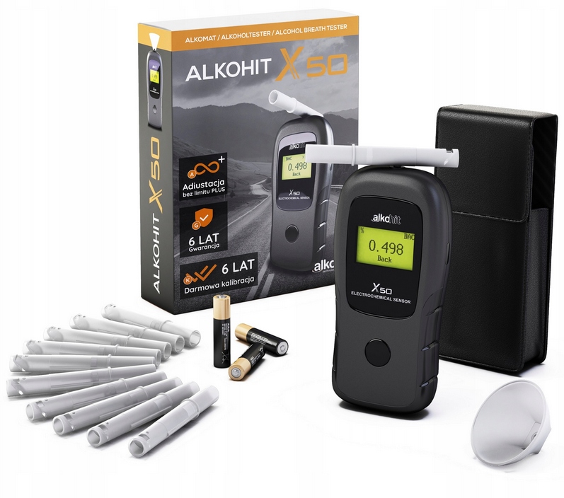 Elektrochemický Alkohol Tester X50 10 Ks V Balíčku
