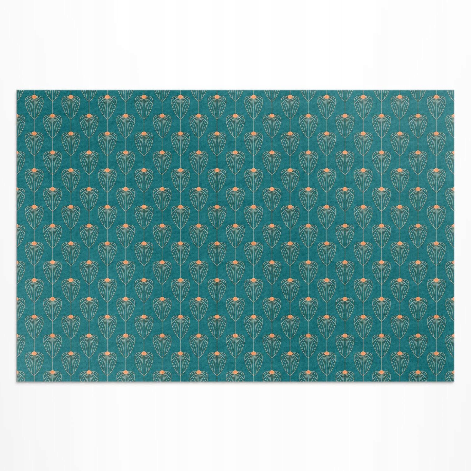 Vinylový koberec s potlačou Opakujúce sa listy, kvetinový vzor, 210 x 140 cm