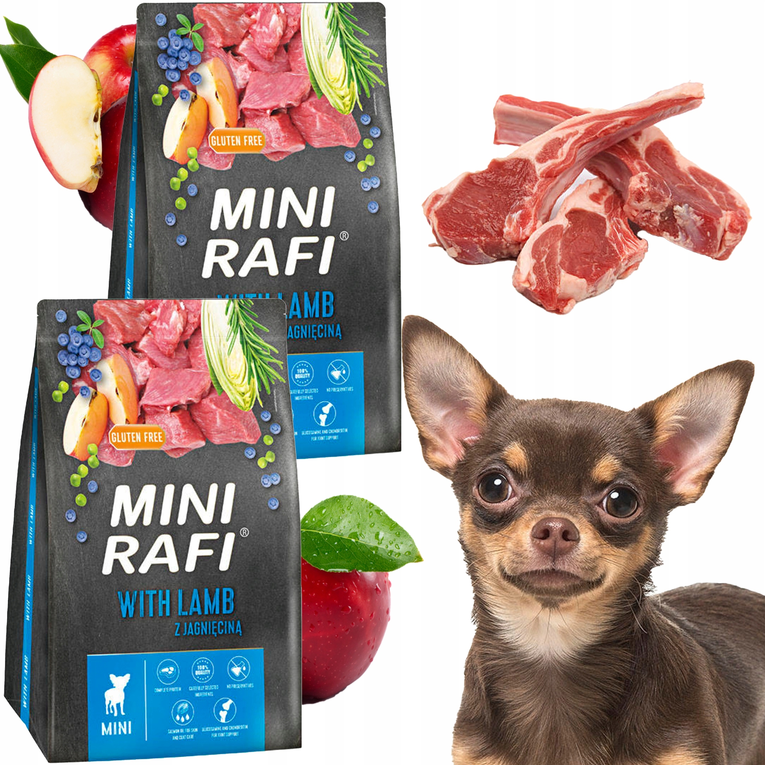 Levně Suché Krmivo pro psa Rafi Mini Adult s jehněčím masem 3 kg 2 ks