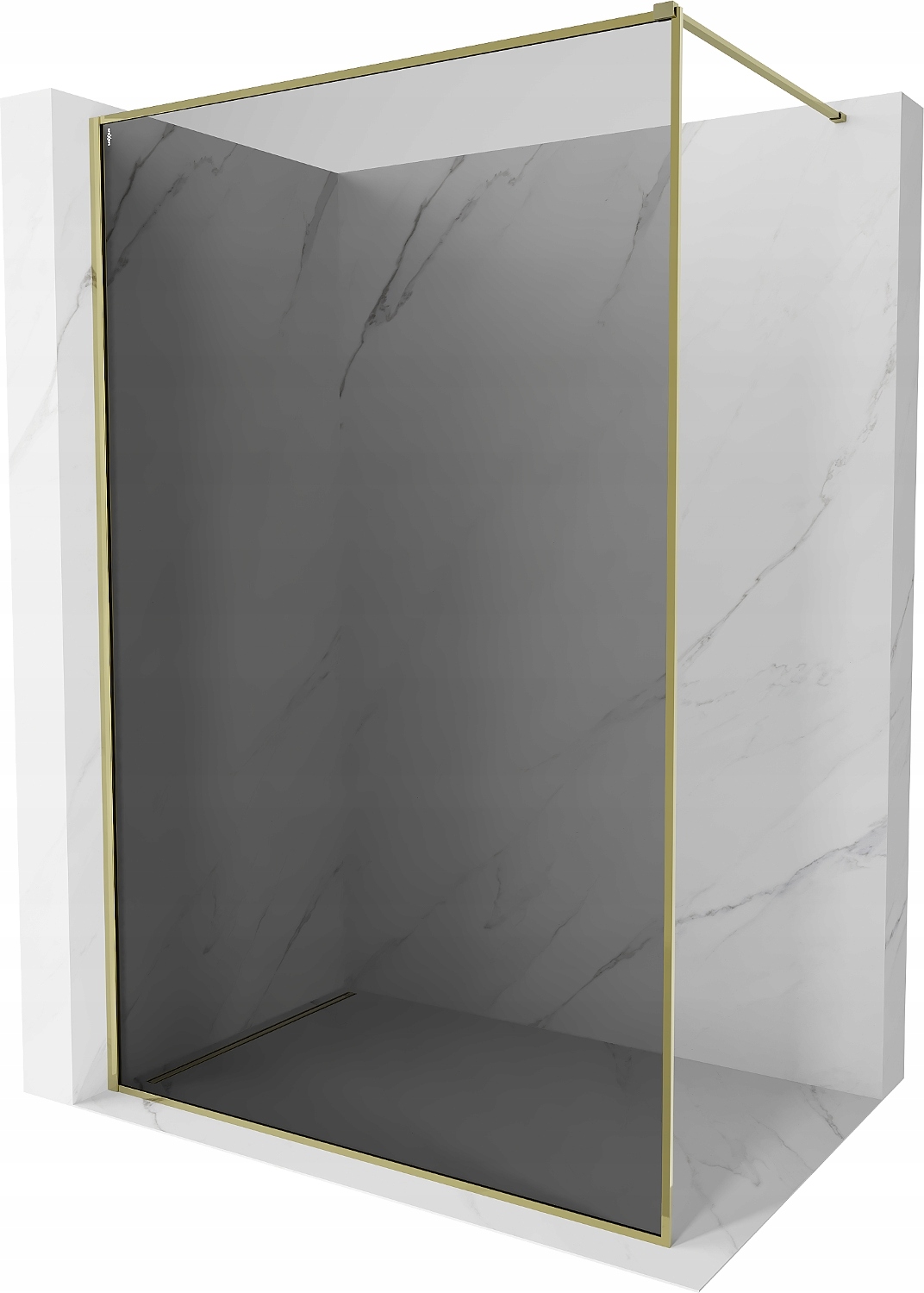 Mexen Kioto-F Walk-in sprchová stěna 120x202cm, grafit, zlatá