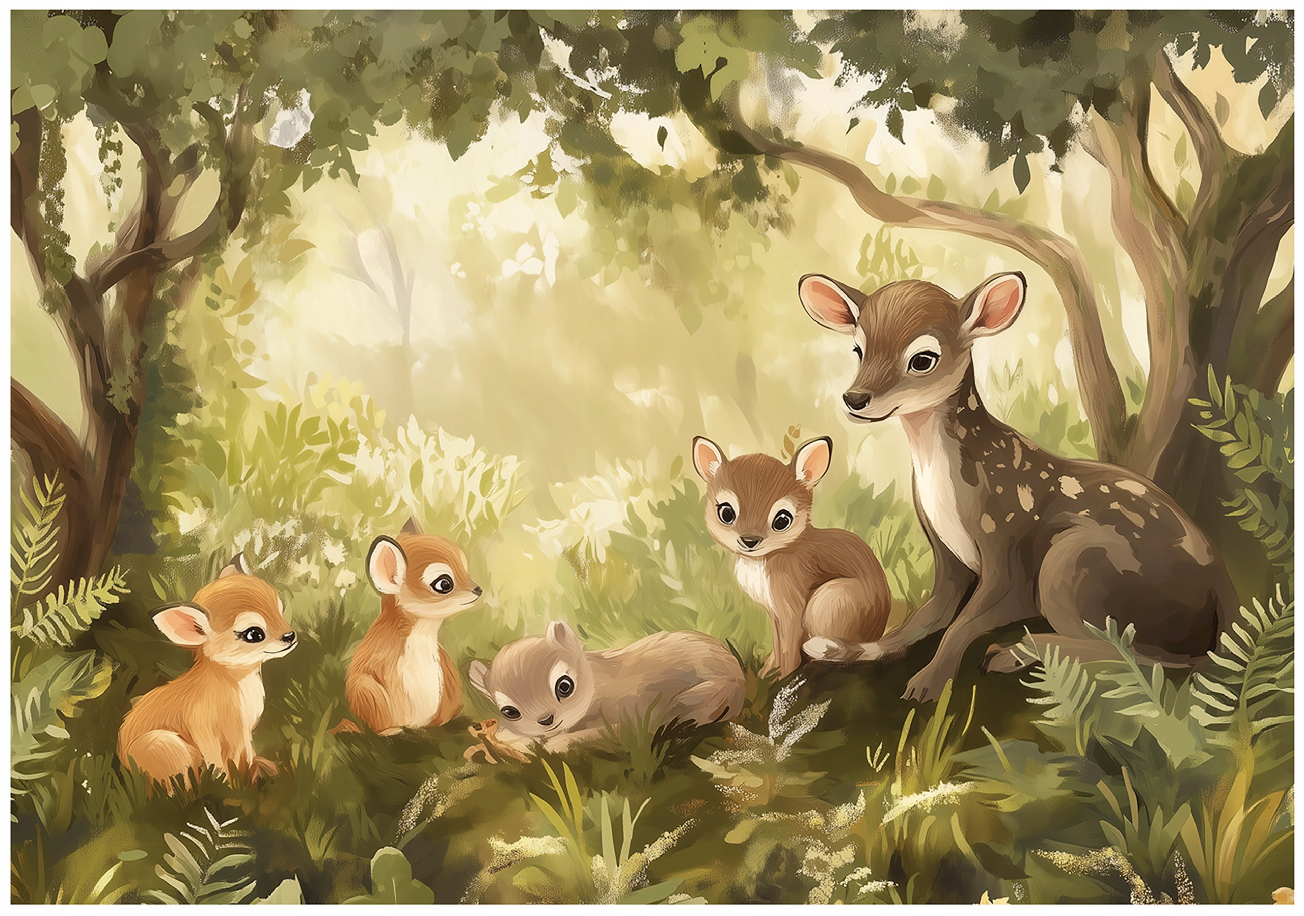 Tapeta Do Dětského Pokoje Srnčí Stromy Les Fototapeta Dětská 400x280