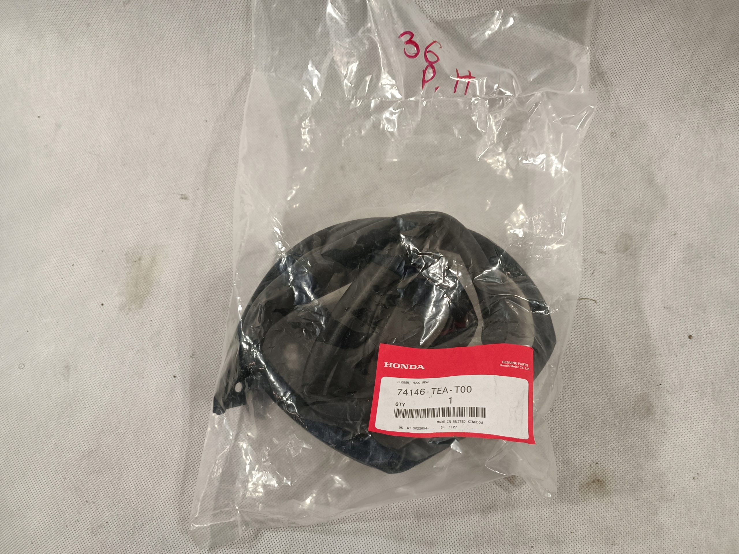 Honda Civic X uszczelka maski komory silnika OEM Numer katalogowy części 74146-TEA-T00