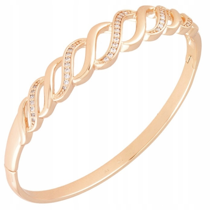 BRANSOLETKA SZTYWNA ROSE GOLD pozłacana 18K