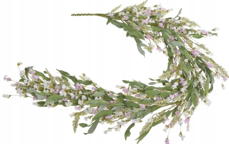 kvetinová girlanda umelé kvety svetloružové biele 150 cm