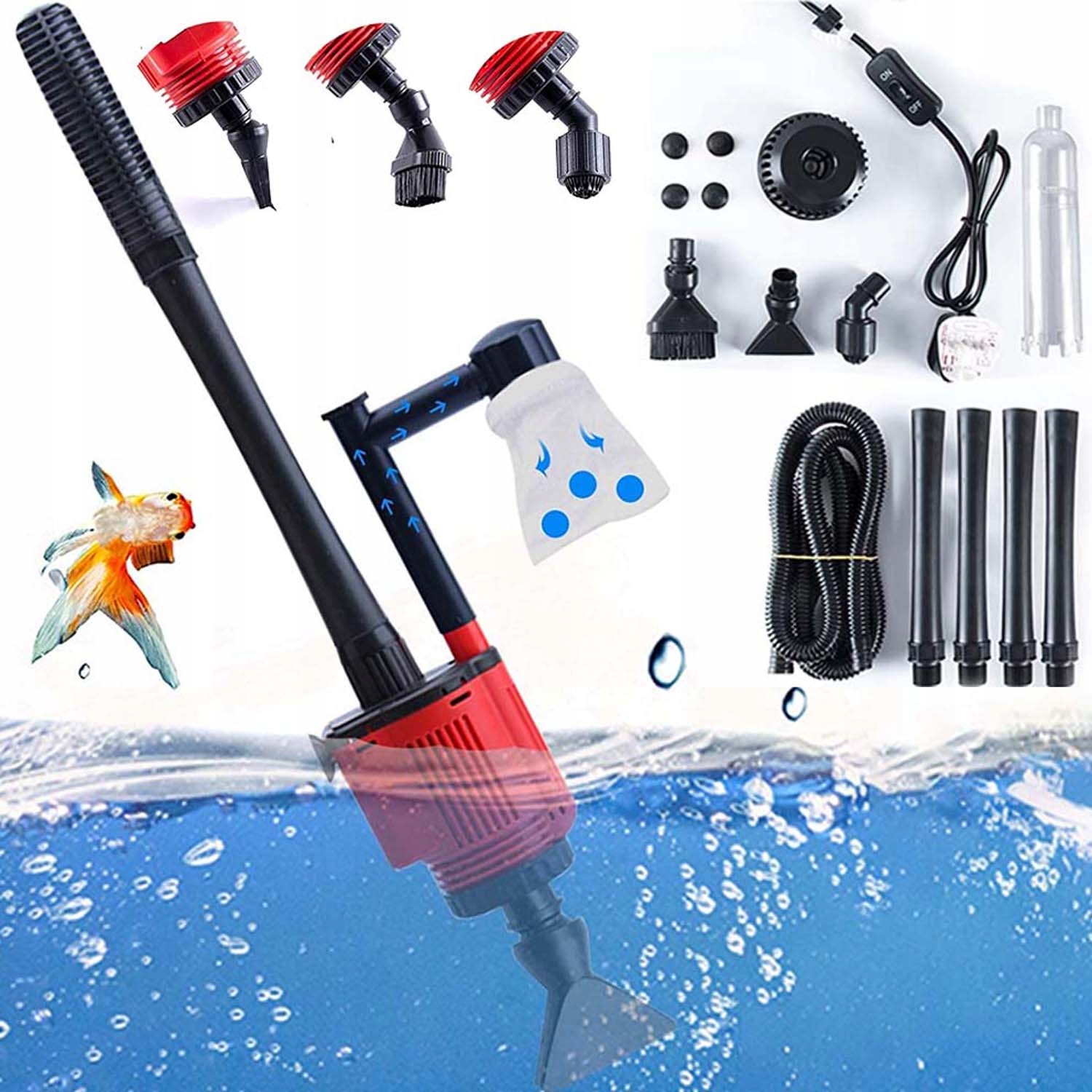 Levně Elektrický Odmulčovač Pro Čištění Nádrže Akvária 6V1 1800L/H 28W