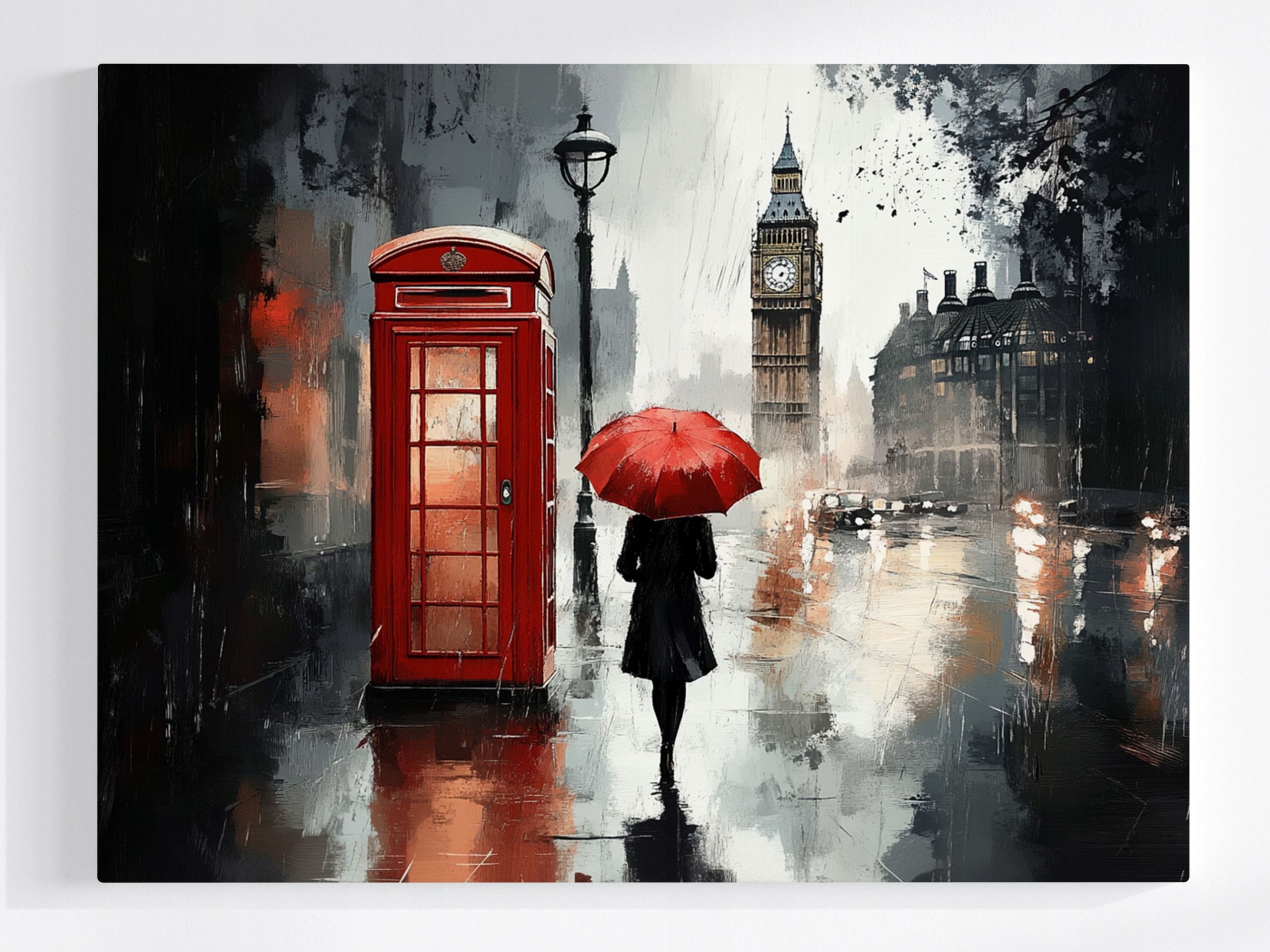 Obraz Na Plátně Canvas Město Londýn Procházka Déšť Žena Deštník 100x75