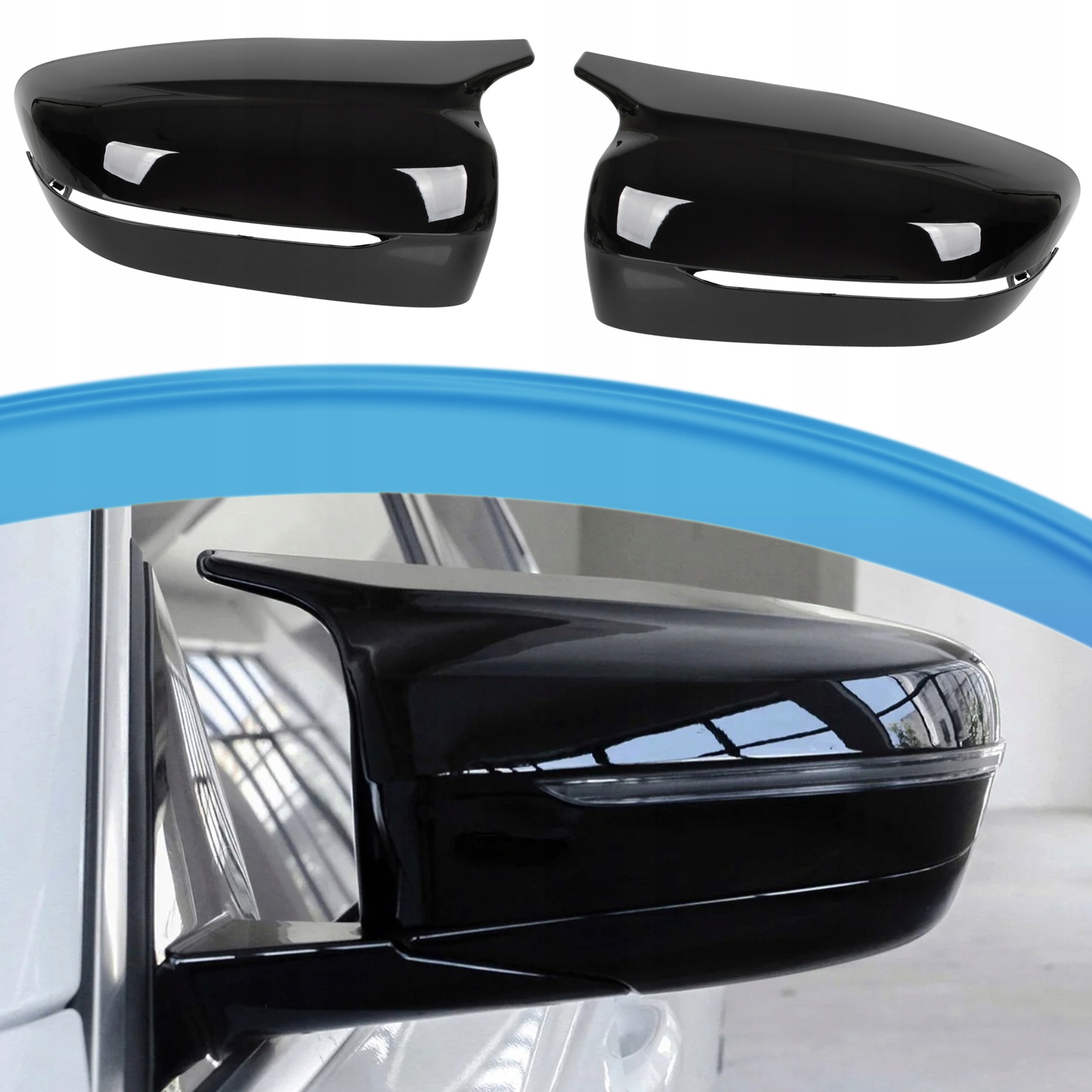 Krytky krytu zrcátek Černý Lesk pro Bmw Bmw G30 G31 G15 G20 G21 G12