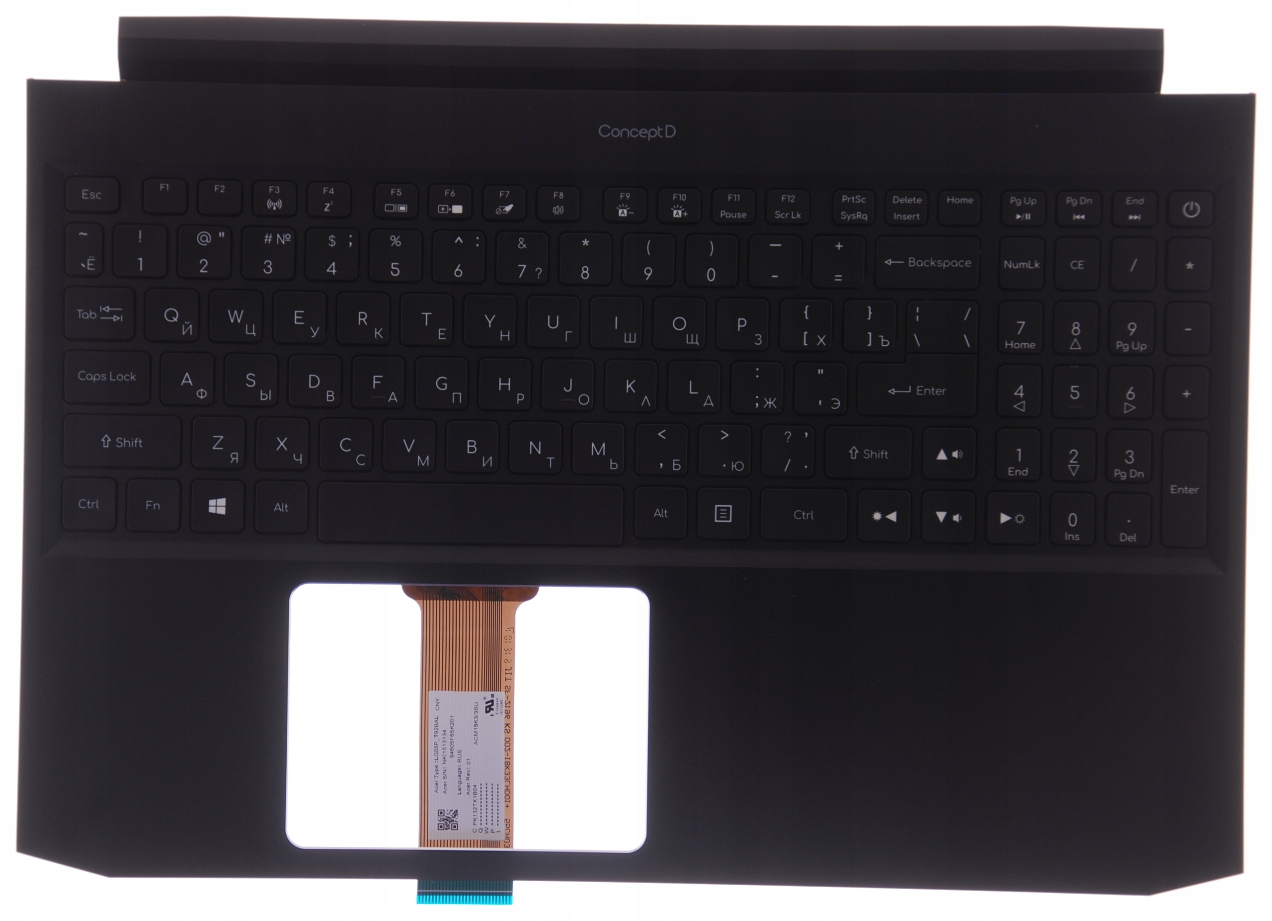 Palmrest s klávesnicí Acer ConceptD CN515-71 Ru A+