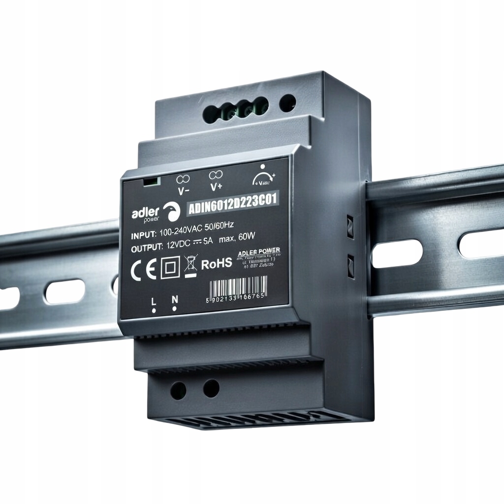 Zasilacz na szynę DIN Adler 12V/5A 60W ADIN6012