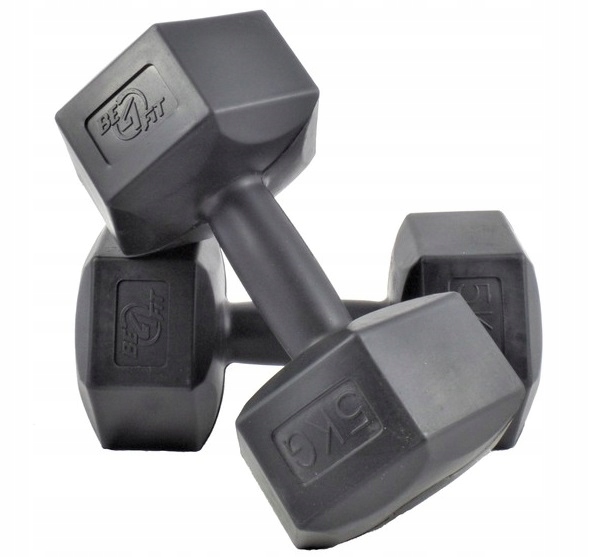 Zestaw Hantli Hantelków Ciężarki Bitumiczne do Ćwiczeń hantle 2x 5kg